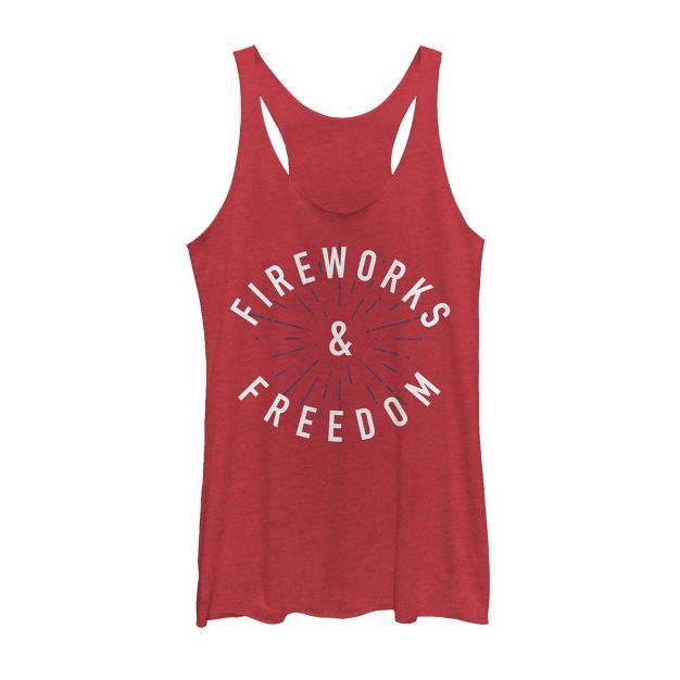 Women's Lost Gods Fourth of July  Fireworks & Freedom Racerback Tank Top | Target