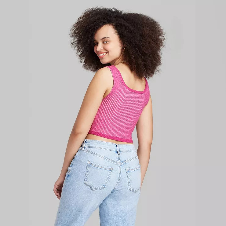 Women's Square Neck Cropped Sweater Tank - Wild Fable™ | Target