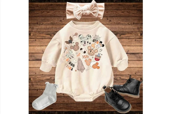 Mickey Mouse Halloween Romper Disney One Piece Outfit for - Etsy | Etsy (US)