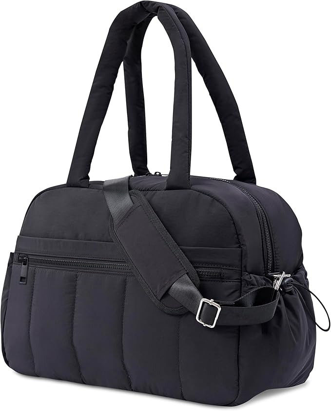 Weekender Bags Puffer Duffle Bag for Travel with Laptop Compartment, Small Gym Bag for Women with... | Amazon (US)
