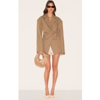 Taupe Tailored Cinched Waist Blazer | PrettyLittleThing UK