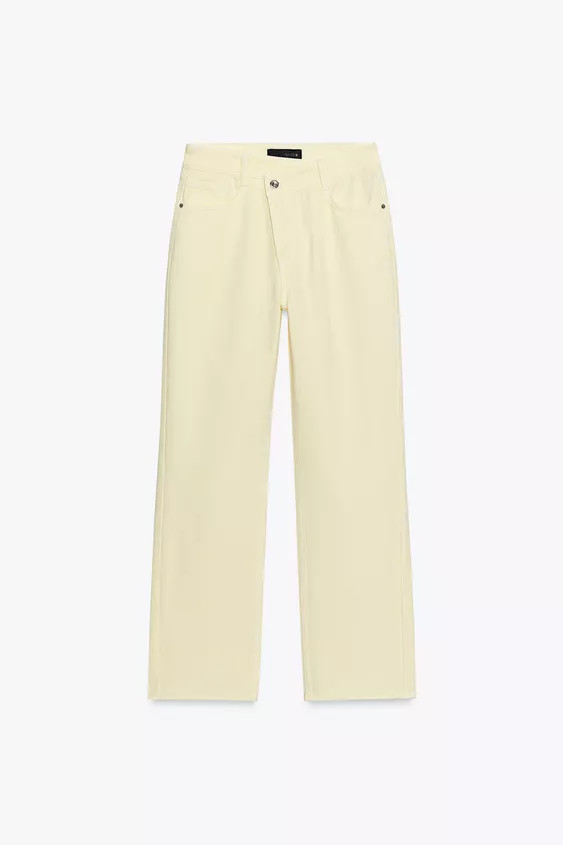 Z1975 HIGH WAISTED CROSSOVER WAIST STRAIGHT JEANS | Zara US