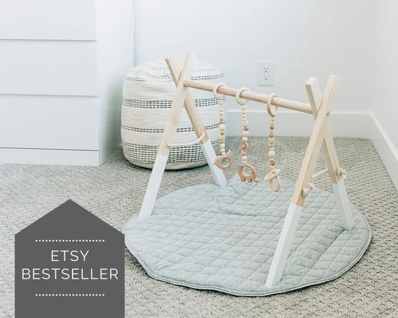 Wooden Gym - Baby Gym with Hanging Toys - Wooden Baby Play Gym - Baby Activity Gym Wood | Etsy (US)