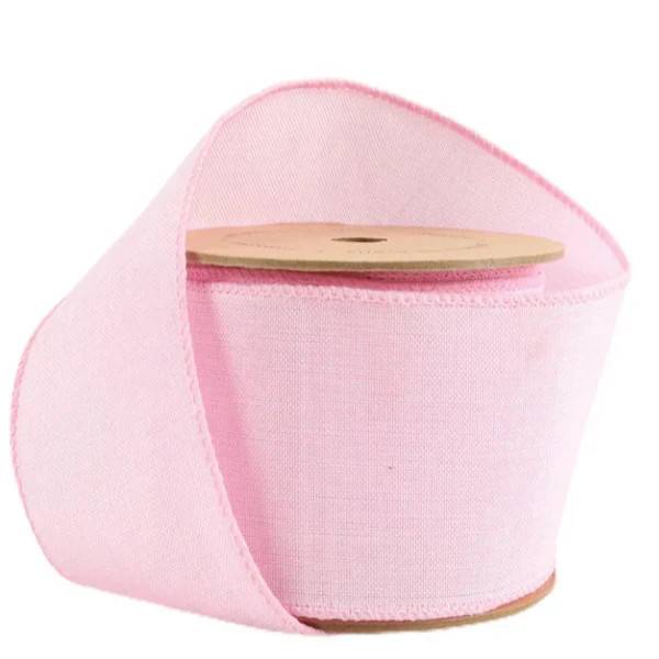 Wired Pink Linen Ribbon - 2 1/2" | Fig and Dove