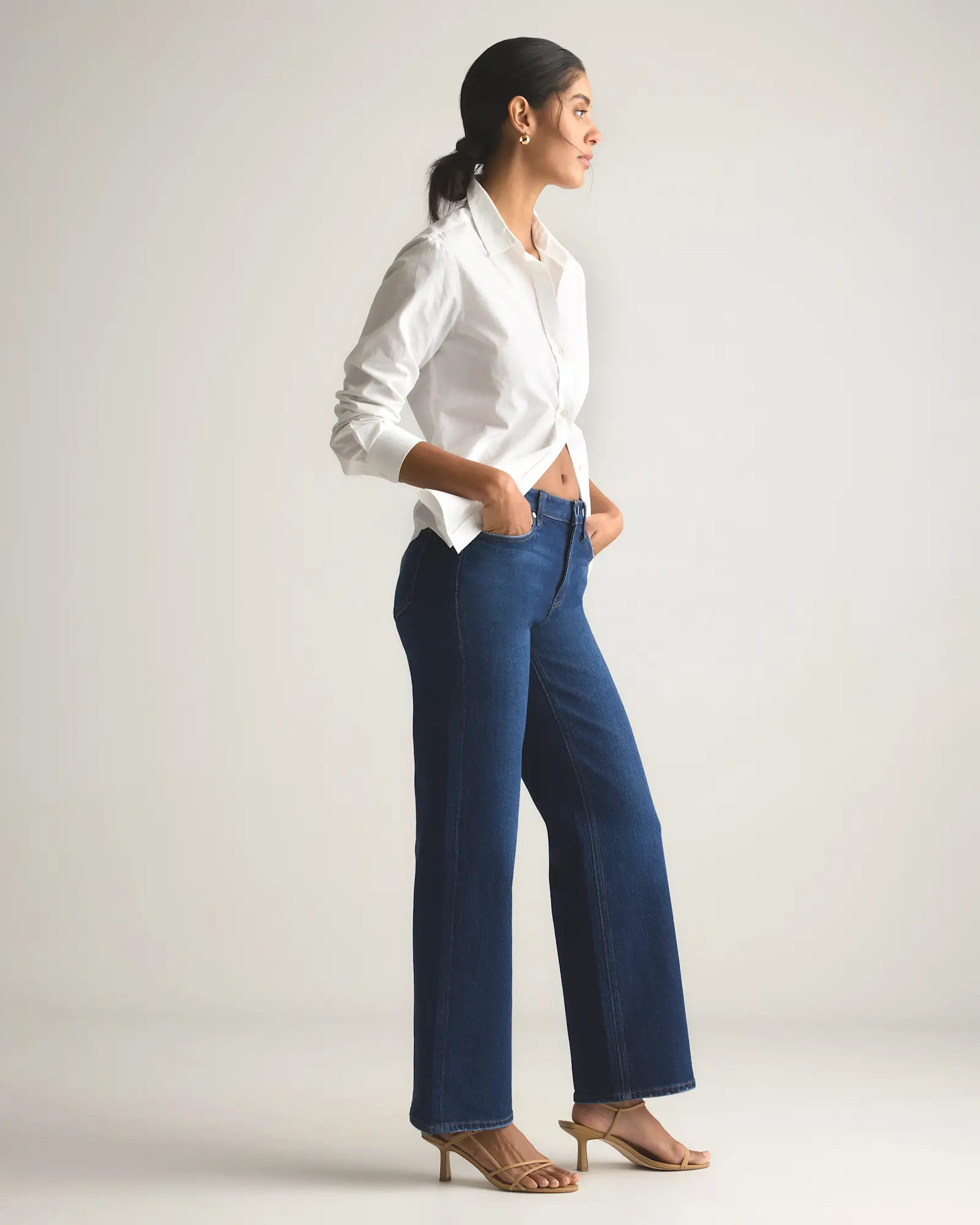 Bella Stretch Relaxed Straight Jeans in Stormy Blue | Quince