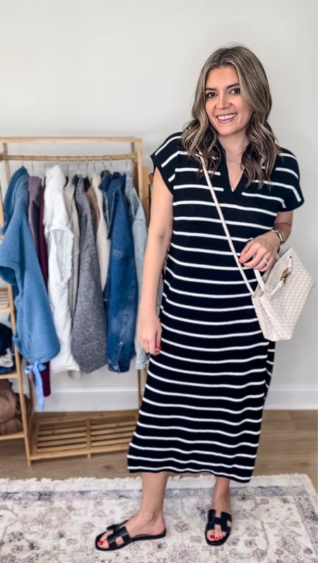 Amazon vacation outfits. @amazonfashion the perfect striped dress for spring. Vacation dress fits relaxed. 

#LTKtravel #LTKfindsunder100 #LTKfindsunder50