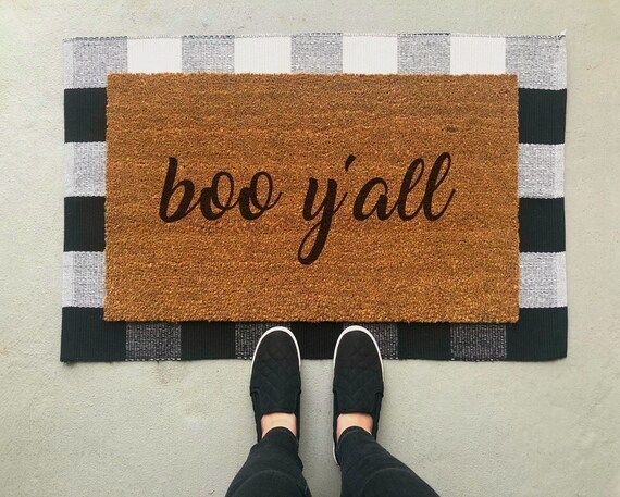 Boo Y'all Doormat / Halloween Doormat / Fall Doormat / Door Mat / Front Porch / Halloween Decor / Fu | Etsy (CAD)