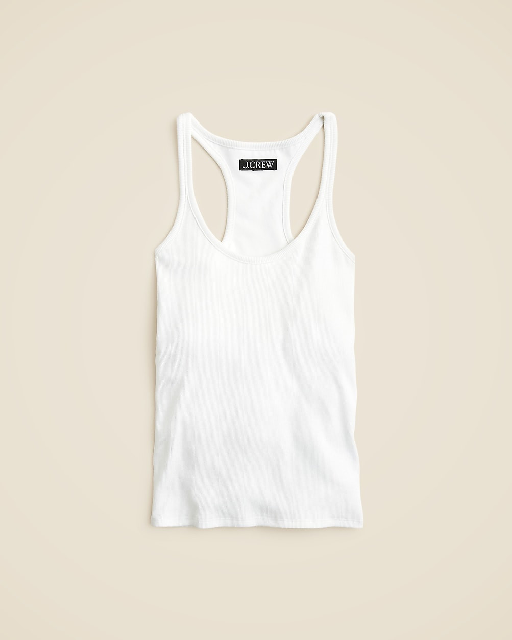 Fine rib racerback tank top with shelf bra | J. Crew US