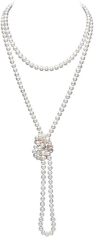 Amazon.com: TUOKAY 1920s Pearls Beads Necklace for Women Girls, Fashion Imitation Faux Pearls Lon... | Amazon (US)