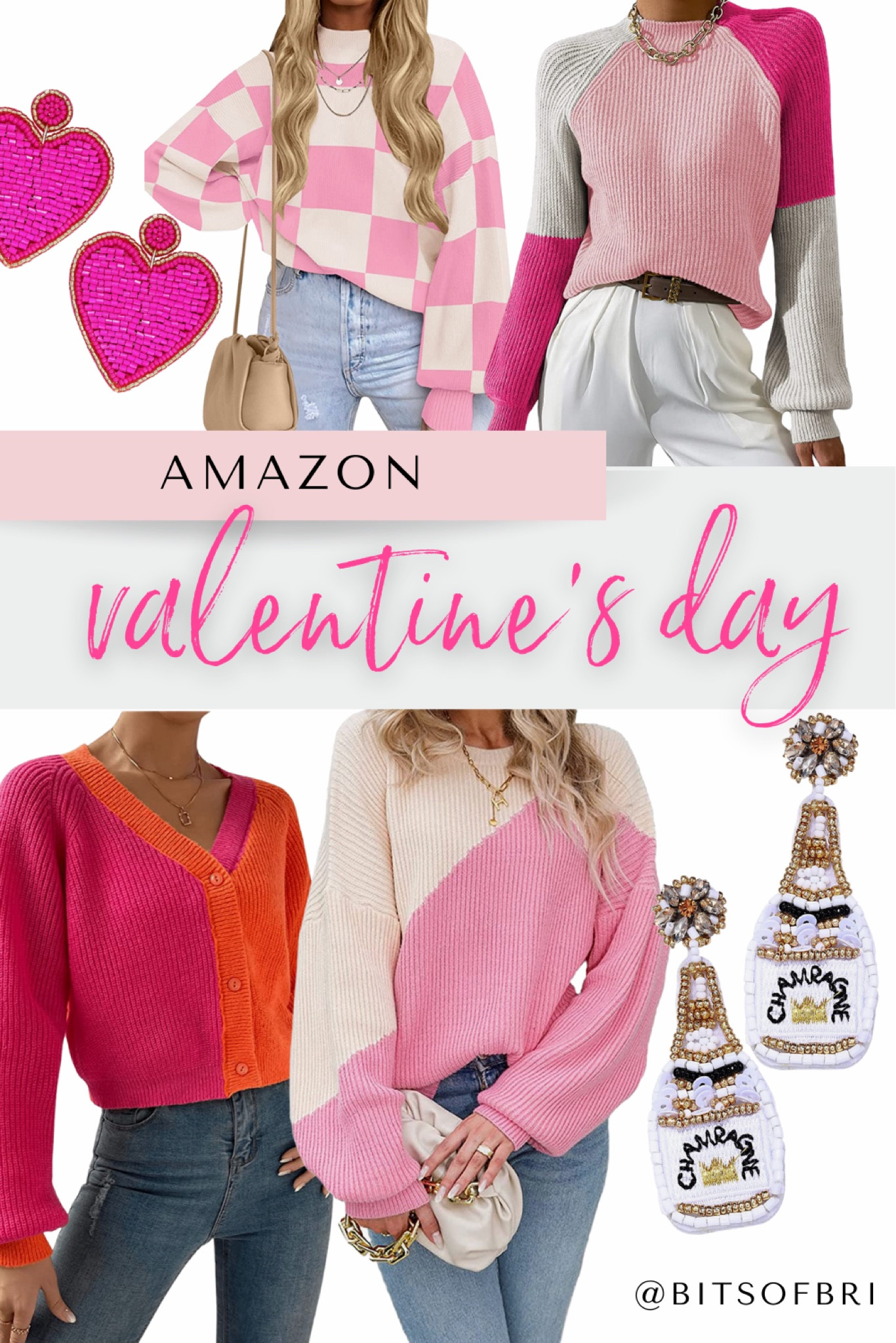 Amazon Valentines Day Outfits, pink color block sweaters from Amazon 

#LTKstyletip #LTKFind #LTKunder50