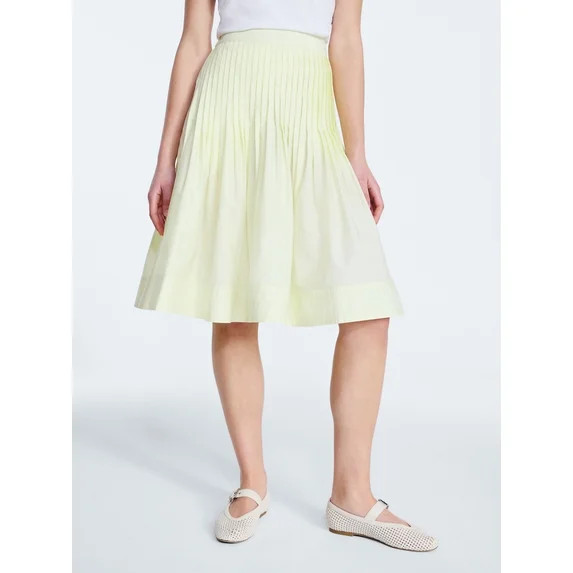 Free Assembly Women's Pintuck Knee Length Skirt, Sizes XS-XXL | Walmart (US)