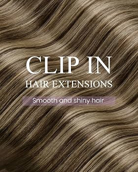 LaaVoo Ombre Clip in Hair Extensions Real Human Hair 16 Inch Human Hair Clip in Extensions Dark B... | Amazon (US)