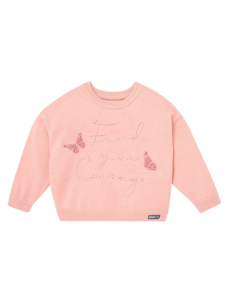 Modern Moments Toddler Girl Wicked Affirmation Sweater, Sizes 12 Months - 5T | Walmart (US)