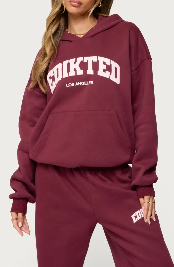 EDIKTED LA Logo Oversized Hoodie | Nordstrom | Nordstrom
