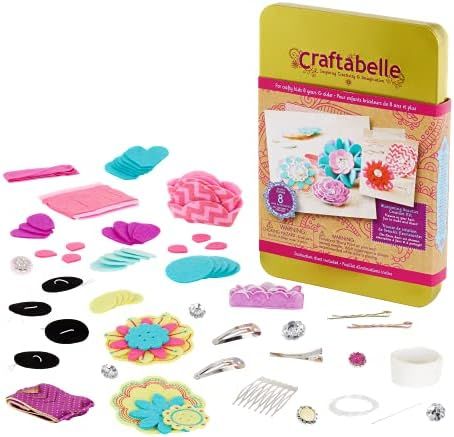Craftabelle – Flower Hair Accessories Kit – 150pc Set with Felt Shapes & Buttons – Blossomi... | Amazon (US)