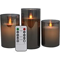 YFYTRE Flickering Led Flameless Candles, Indoor Battery Operated Moving Wick Effect Glod Outdoor Gla | Amazon (US)