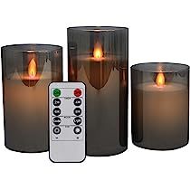 YFYTRE Flickering Led Flameless Candles, Indoor Battery Operated Moving Wick Effect Glod Outdoor Gla | Amazon (US)