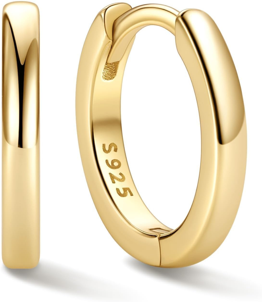 ChicSilver 925 Sterling Silver Huggie Hoop Earrings for Women, 6-20MM Hoops | Amazon (US)