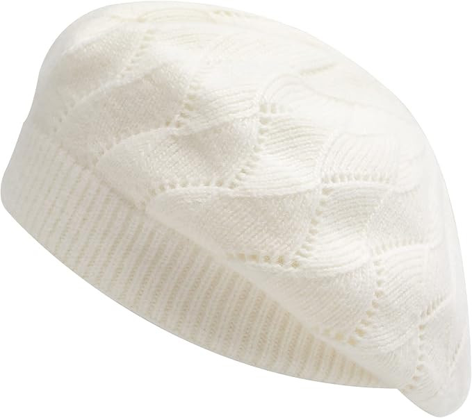 ZLYC French Beret hat, Reversible Solid Color Cashmere Knit Warm Beret Cap for Womens Girls | Amazon (US)