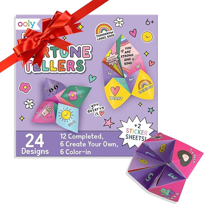 Ooly DIY Paper Kit, 24 Fortune Teller Designs & Stickers, Kit Includes 12 Completed, 6 Blank and ... | Amazon (US)
