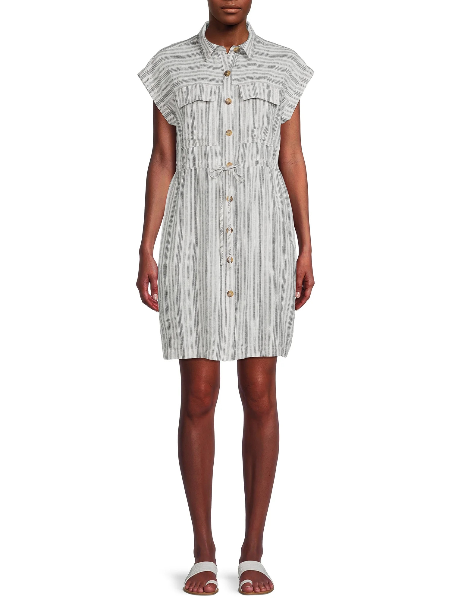 Time and Tru Women's Puff Sleeve Midi Dress | Walmart (US)