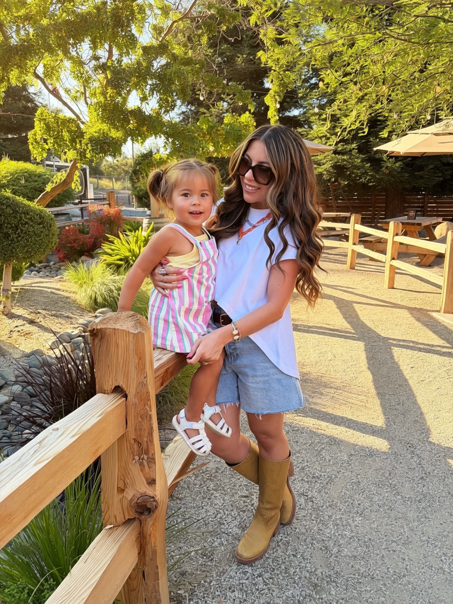 Zara t shirt wearing small
Aritzia denim shorts run TTS
Toddler girl Zara striped dress runs TTS
Toddler girl target yellow tank runs TTS

#LTKootd #LTKmomlife #LTKKids