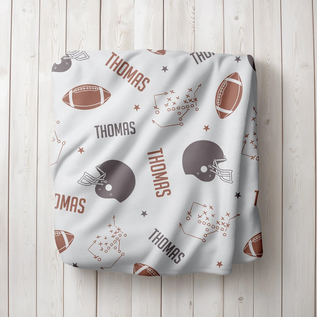 Custom Football Blanket for Kids Baby Blanket for Boy Baby - Etsy | Etsy (US)