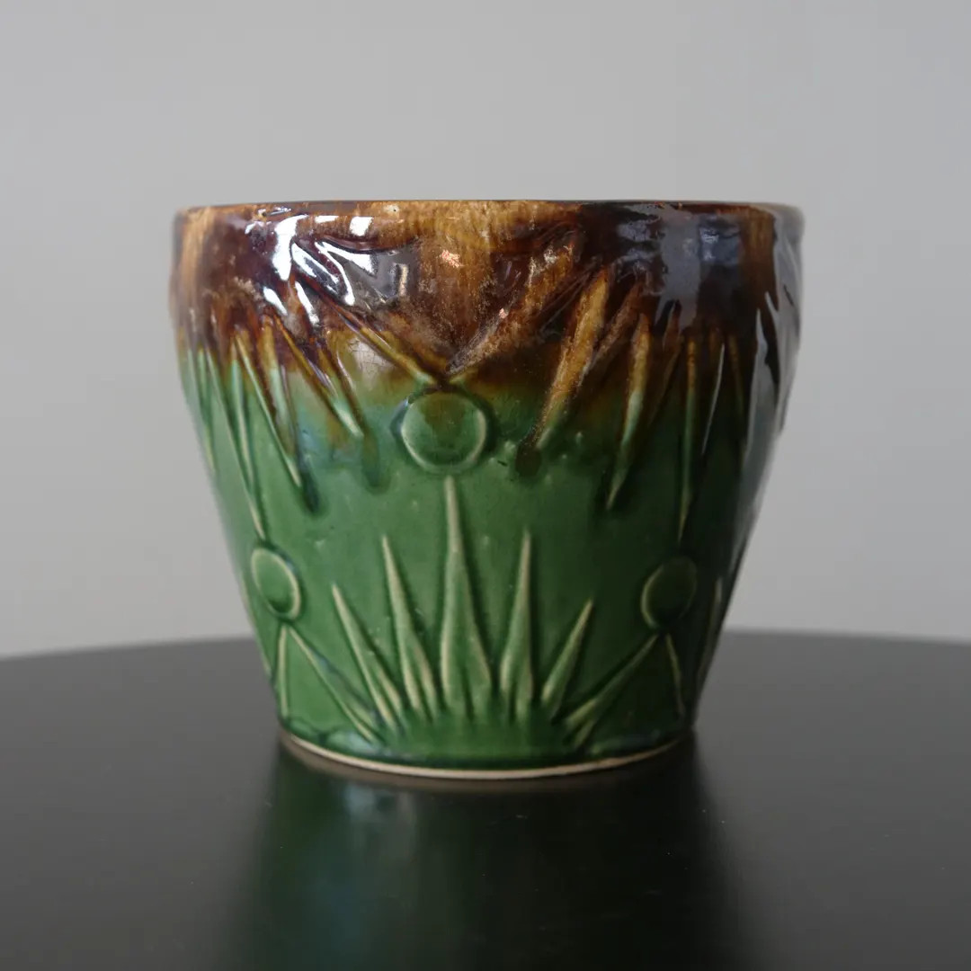 Vintage Robinson Ransbottom Roseville Sun Moon + Stars Planter Art Deco MCM Pottery Brown + Green... | Etsy (US)