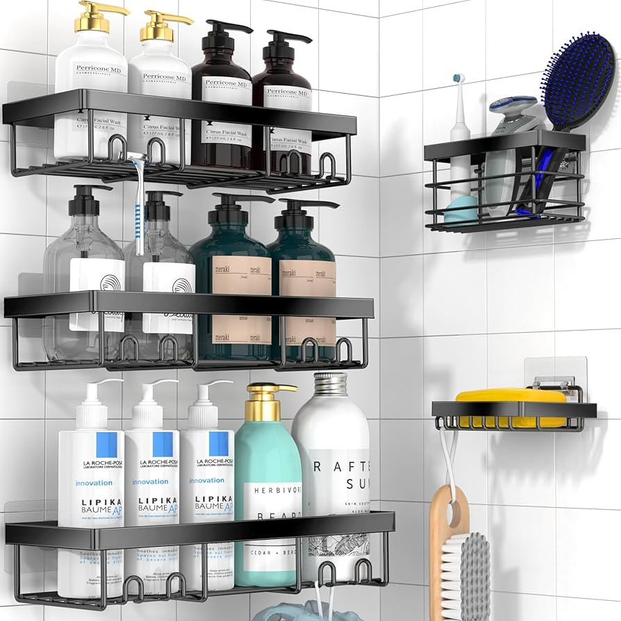 Moforoco Adhesive Shower Caddy Organizer Shelves Rack - 5 Pack Corner Bathroom Storage Organizati... | Amazon (US)