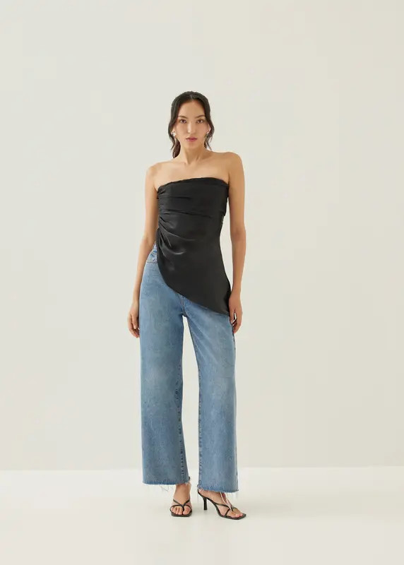 Valrie Asymmetric Ruched Tube Top | Love, Bonito USA