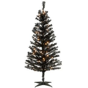 Pre-Lit Faux Black Tinsel Christmas Tree | West Elm (US)