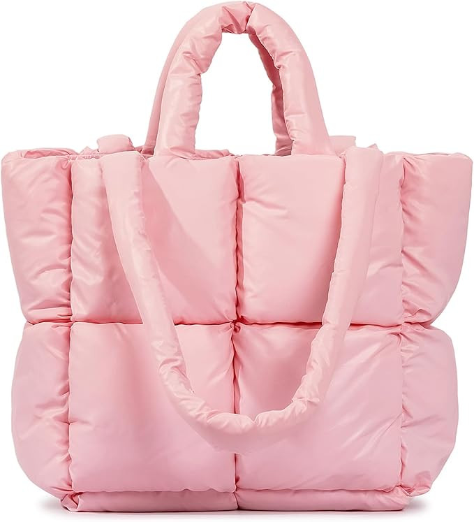 Puffer Tote Bag, Soft Puffy Bags for Women Light Winter Down Cotton Padded Quilted Tote Bag Shoul... | Amazon (US)