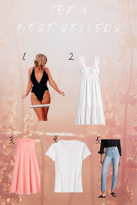 Y’all’s favs from last week! The swimsuit was for sure #1 and for good reason. I do a med in 1, 2, & 4. Small is dress 3 and 28 in the jeans. FYI- baby tee was restocked in pink too!!

#LTKstyletip
