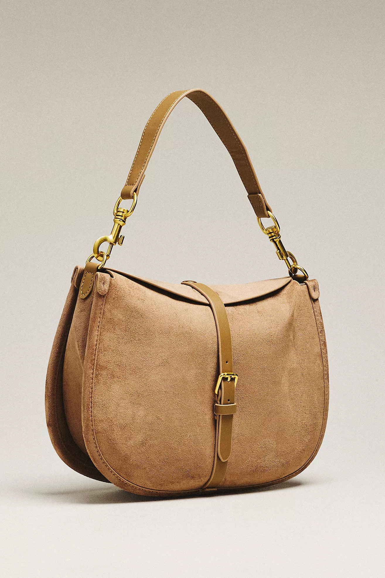 By Anthropologie Faux Suede Buckle Shoulder Bag | Anthropologie (US)