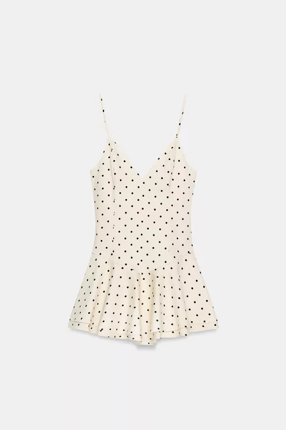 SHORT POLKA DOT JUMPSUIT DRESS | Zara UK
