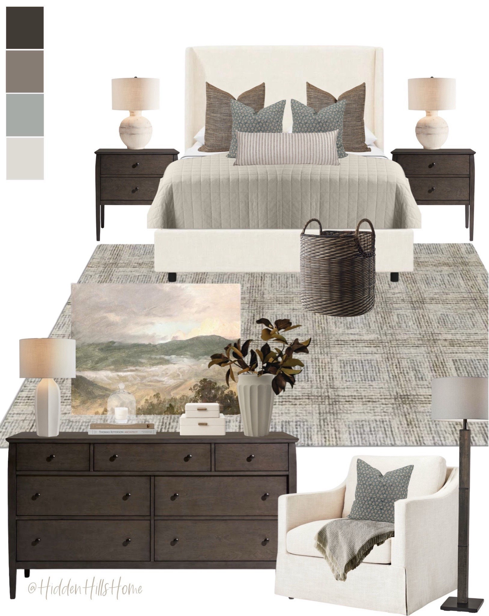 Modern classic bedroom mood board, primary bedroom design ideas, bedroom decor, bed, master bedroom inspo #bed

#LTKSeasonal #LTKSaleAlert #LTKHome