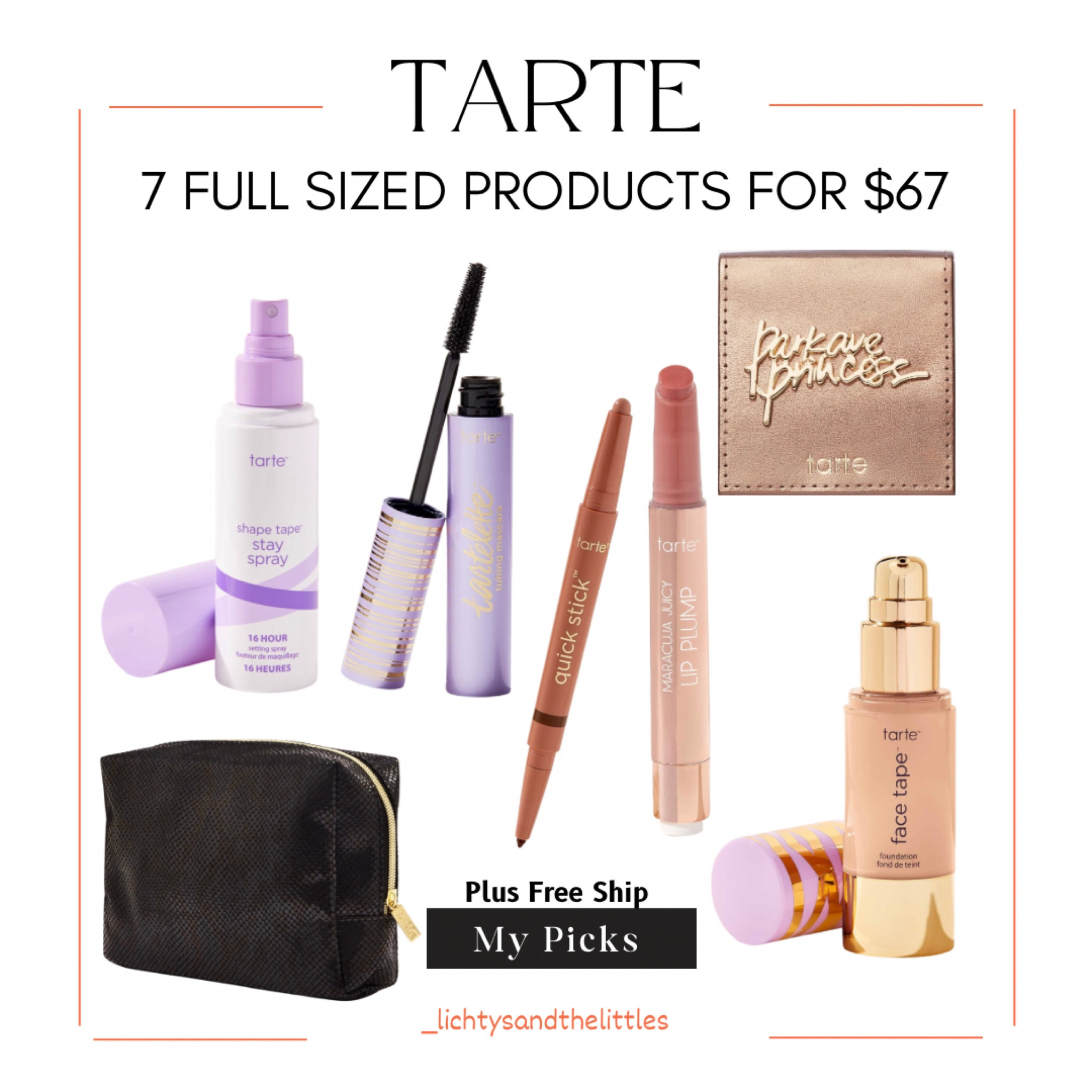 The very best Tarte makeup deal! 7 full sized products for only $69!!! Plus free ship! This is a $232 value!! Select 7 of your favorite products lips, cheeks, eyes, complexion, tools, mascara & a bag!! 

#LTKBeauty