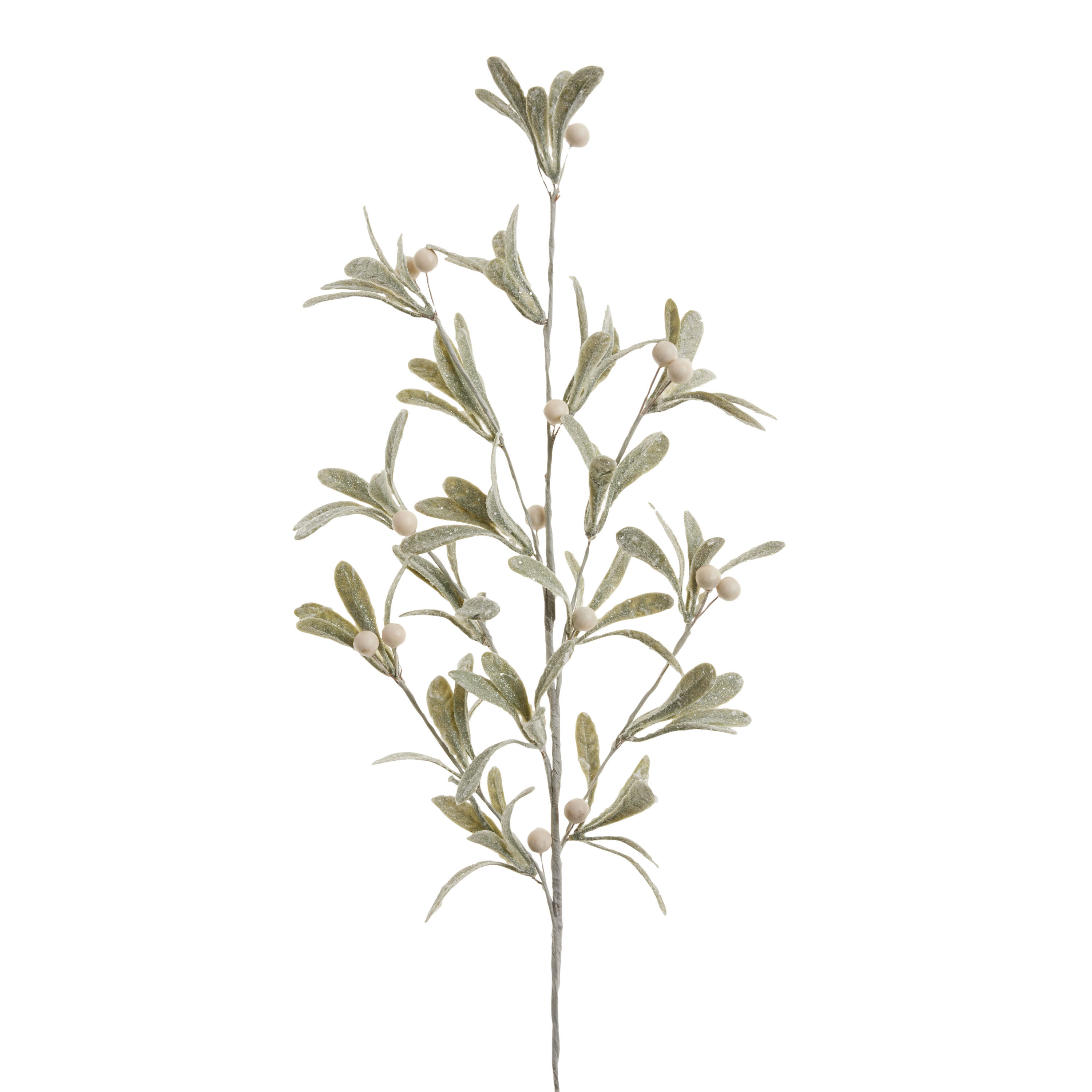 Faux Frosted Mistletoe with Berries Stem | World Market