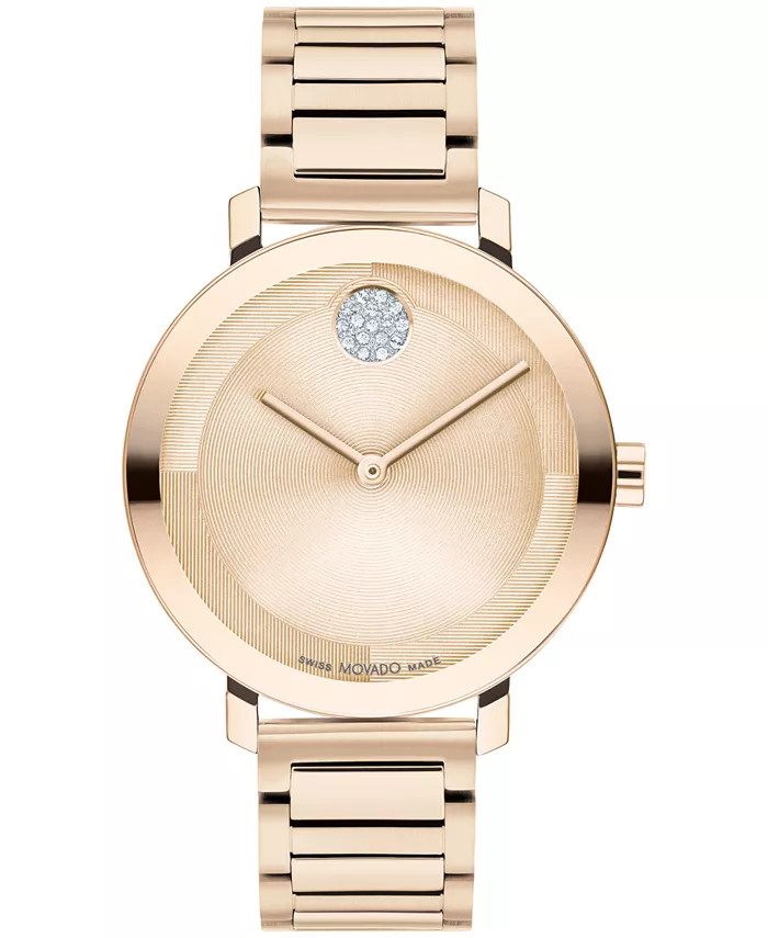 Women's Bold Evolution 2.0 Swiss Quartz Ionic Plated Carnation Gold-Tone Steel Watch 34mm | Macy's