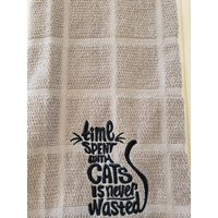Custom Embroidered Cat Lover Set Of 2 Kitchen Dish Towels | Etsy (US)