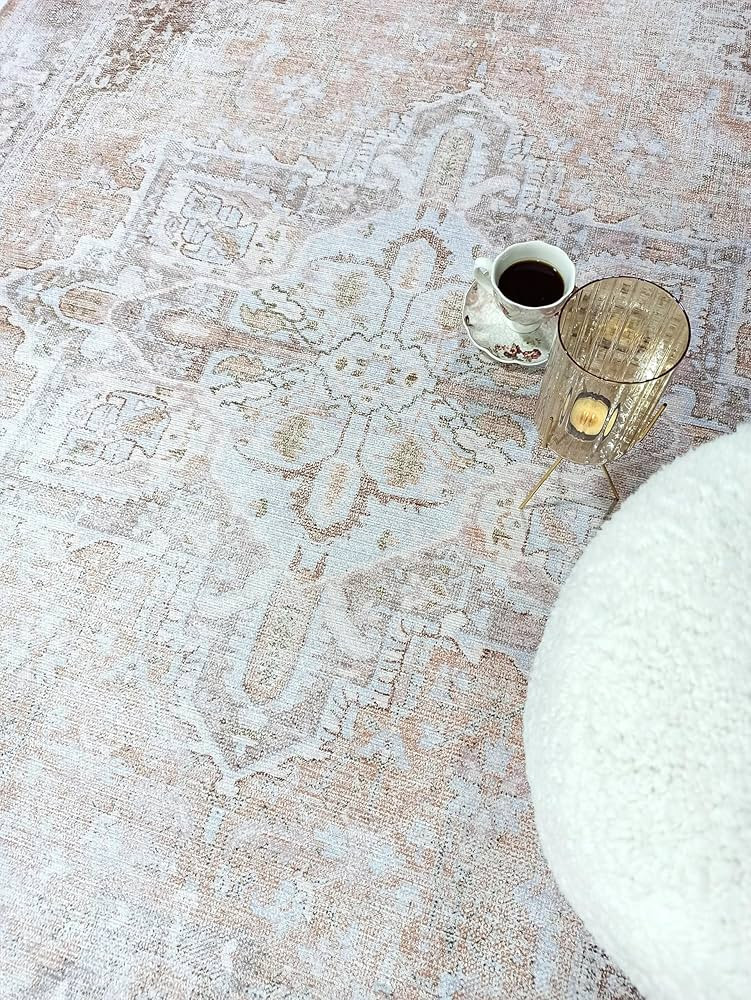 Distressed Medallion Rug, Muted Vintage Shades of Brown with a Touch of Beige, Oriental Antique I... | Amazon (US)