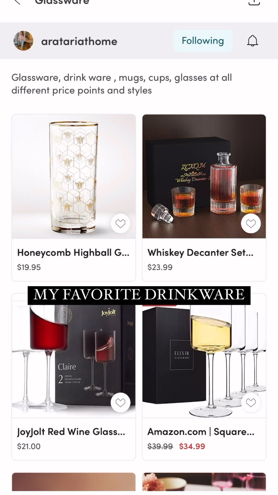 Drink ware, glassware, mugs, cups, and glasses I love! Wine glasses, whiskey glasses, low ball and high ball glasses 



#LTKParties #LTKHome #LTKHoliday