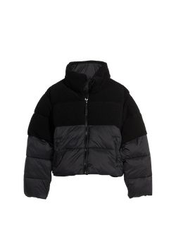 Short Sherpa-Paneled Puffer Jacket for Women | Old Navy (US)