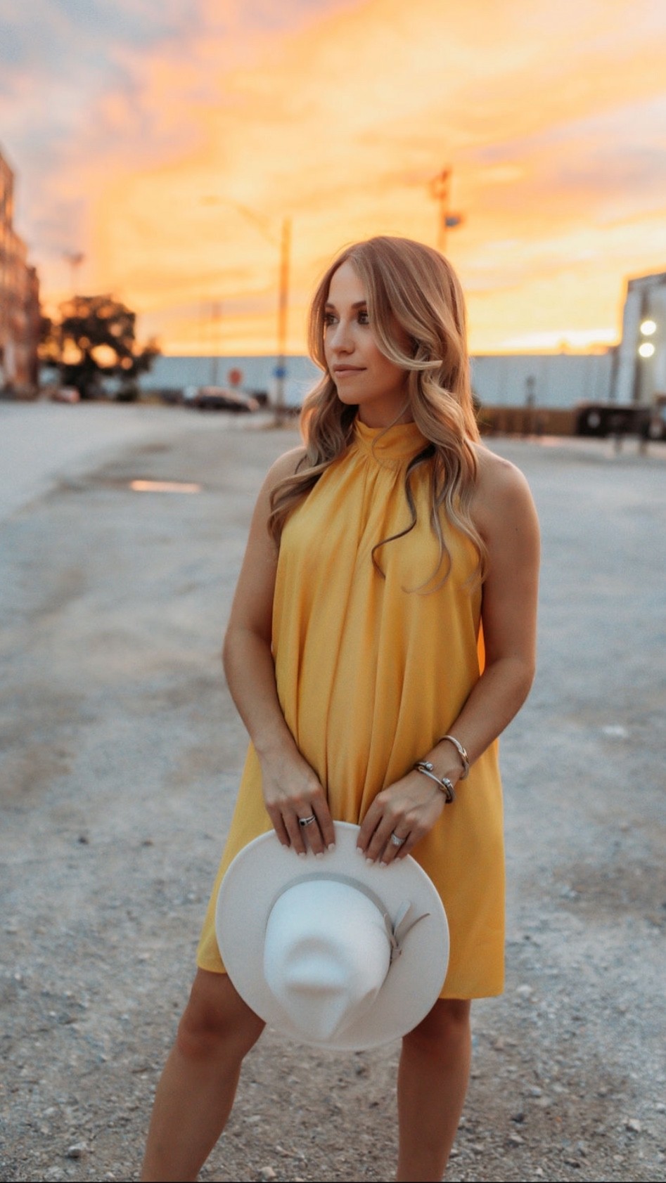 yellow dress for fall Boho Colored Flower Lace Fit Flare Wedding Dress main image 1