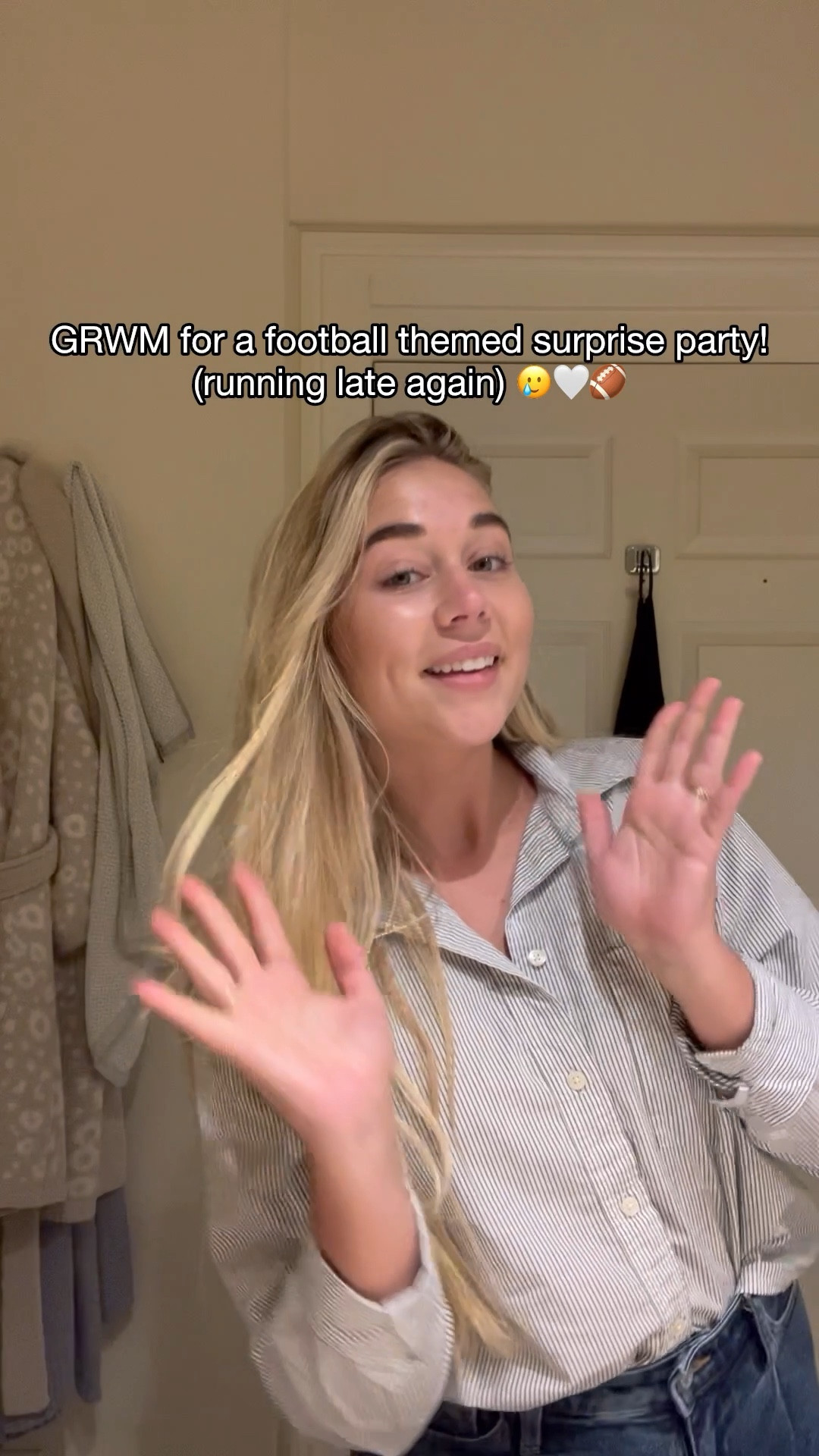 another #GRWM over the weekend where we were running late🥲🤧

+ witness nolan’s personality really come through on this one. 😂 🤍 

XO, Emma P


#football #footballparty #surpriseparty #husbandandwife #funny #ltk #fashioninspo #hair #styleinspo #personalblog #husband #wife #weekend 


#LTKstyletip #LTKbeauty #LTKSeasonal