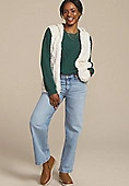 Green V Stitch Crew Neck Sweater | Maurices