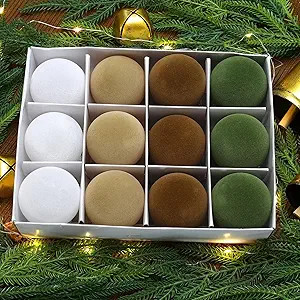 Sotiff 12 Pcs Christmas Tree Decorations 2.4 Inch Velvet Christmas Balls Christmas Ornaments Ball... | Amazon (US)