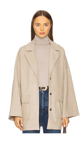 Throw Me On Knit Jacket in Heather Oat | Revolve Clothing (Global)