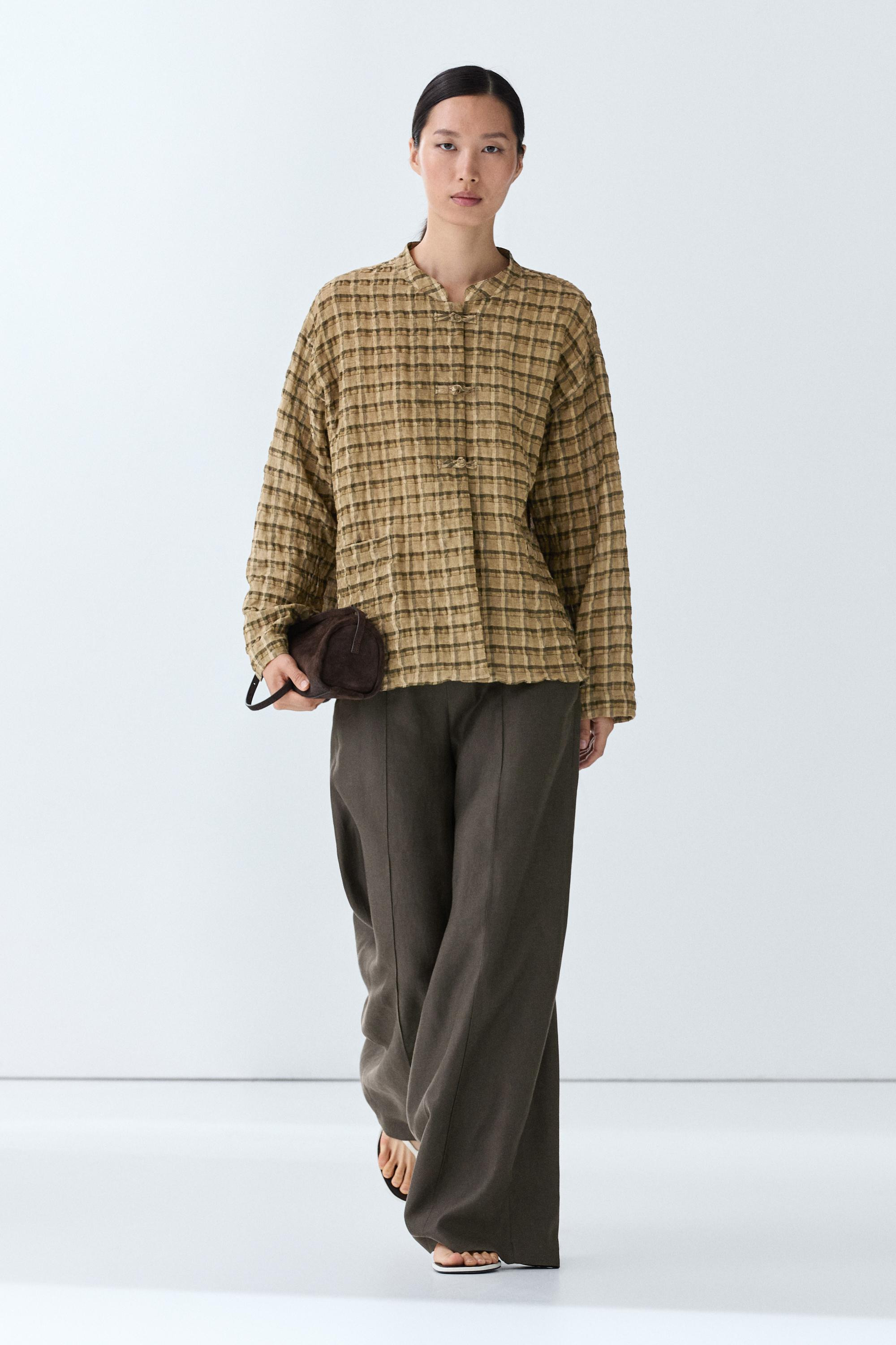 Flowing checkered shirt | Massimo Dutti UK