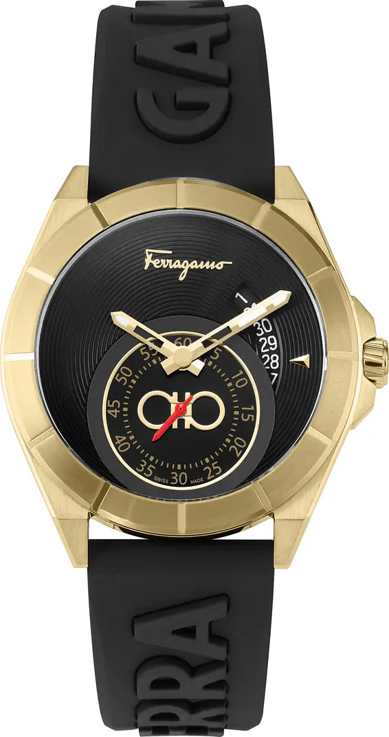 Salvatore Ferragamo Urban Silicone Strap Watch, 43mm | Nordstromrack | Nordstrom Rack